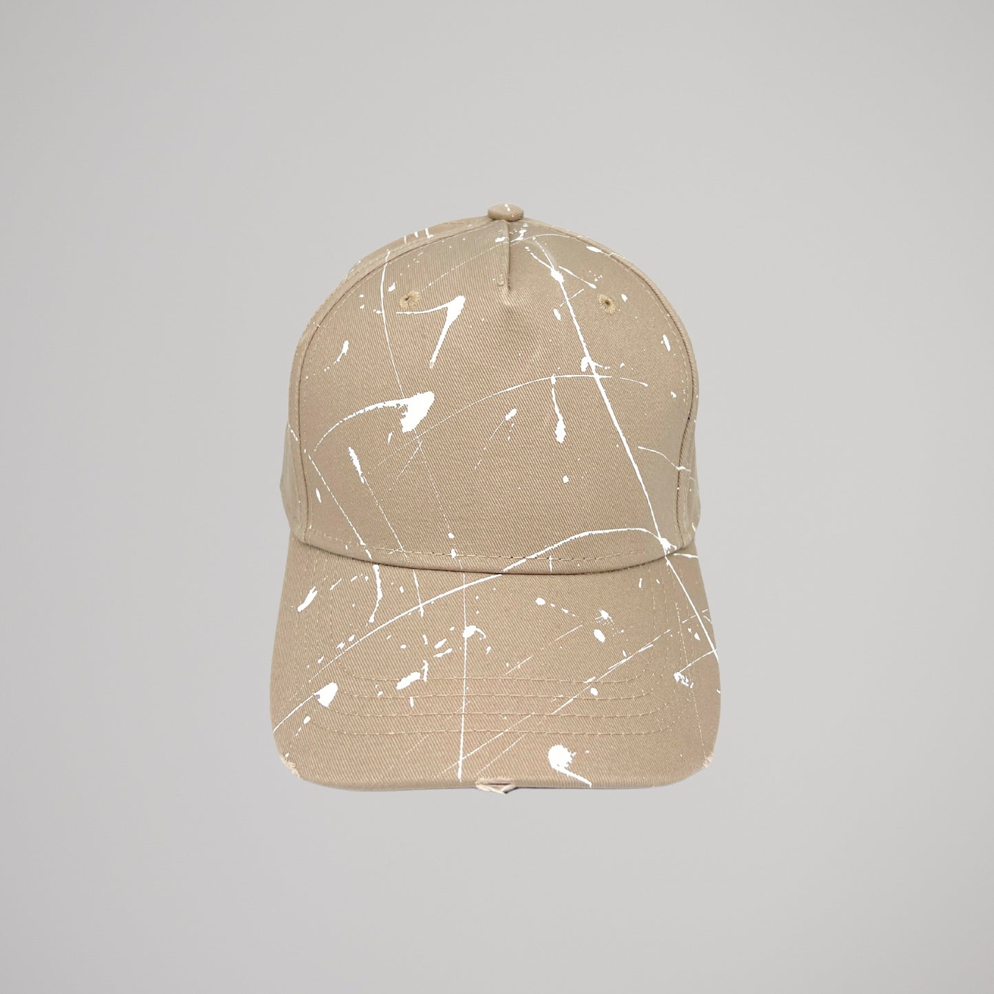 Cappellino Beige Schizzi Bianchi
