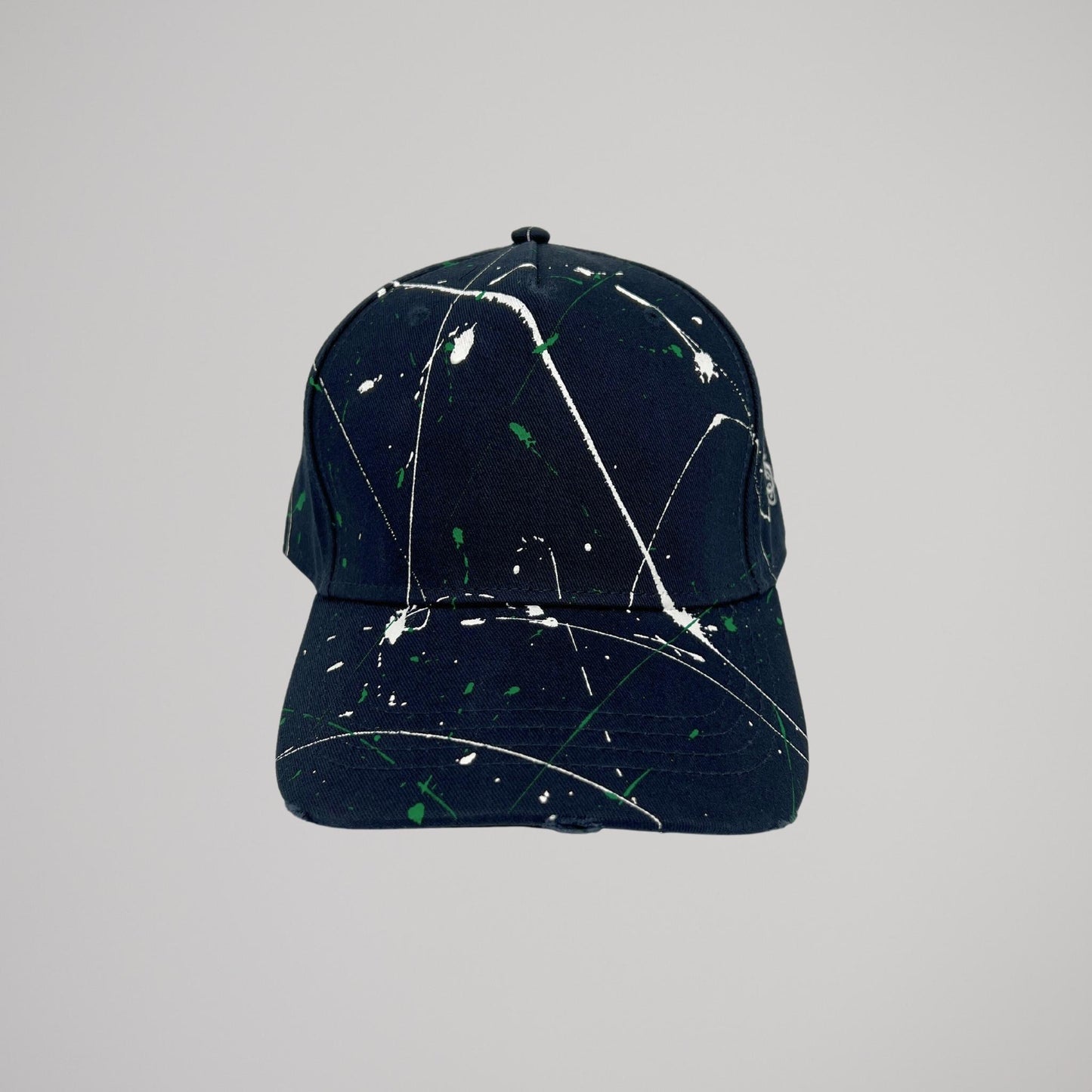 Cappellino Blu Schizzi Bianchi e Verdi
