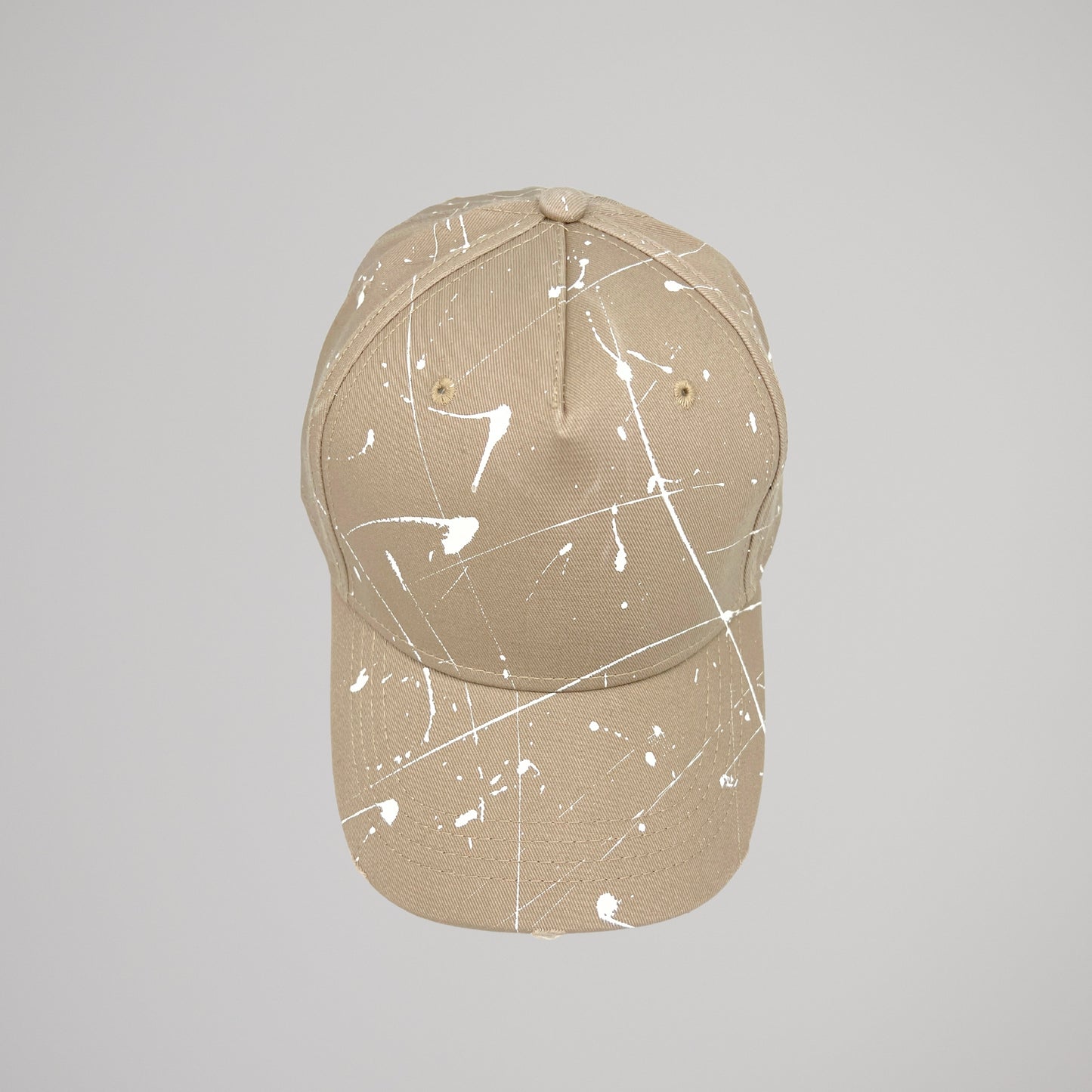 Cappellino Beige Schizzi Bianchi