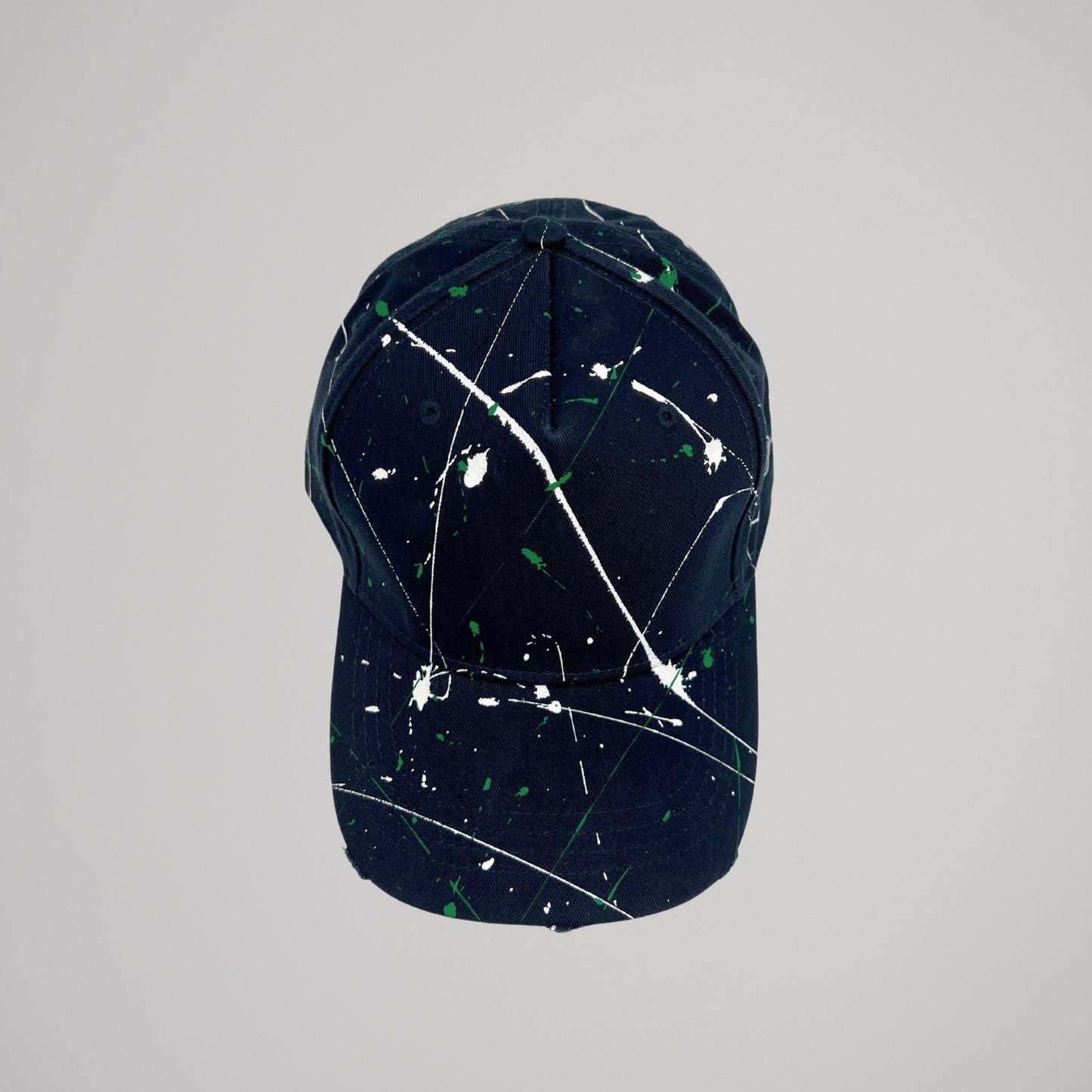 Cappellino Blu Schizzi Bianchi e Verdi