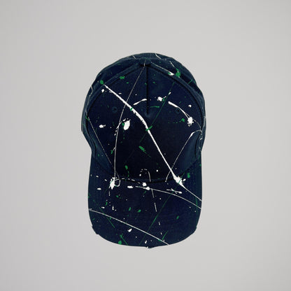 Cappellino Blu Schizzi Bianchi e Verdi