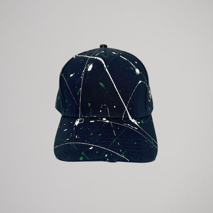 Cappellino Blu Schizzi Bianchi e Verdi
