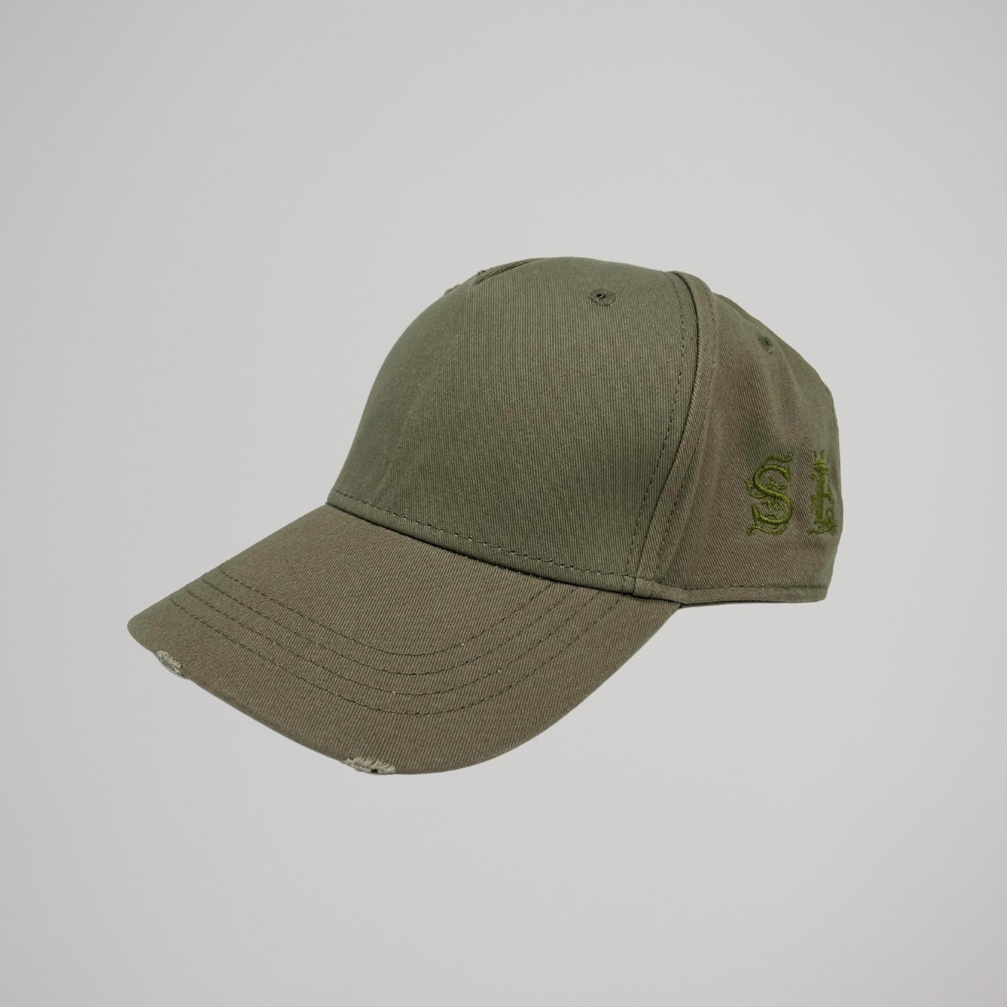 Cappellino Verde Ricamo Marrone