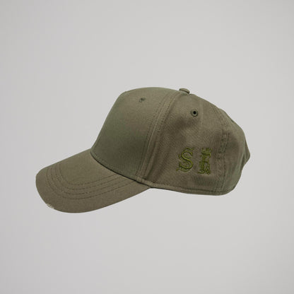 Cappellino Verde Ricamo Marrone