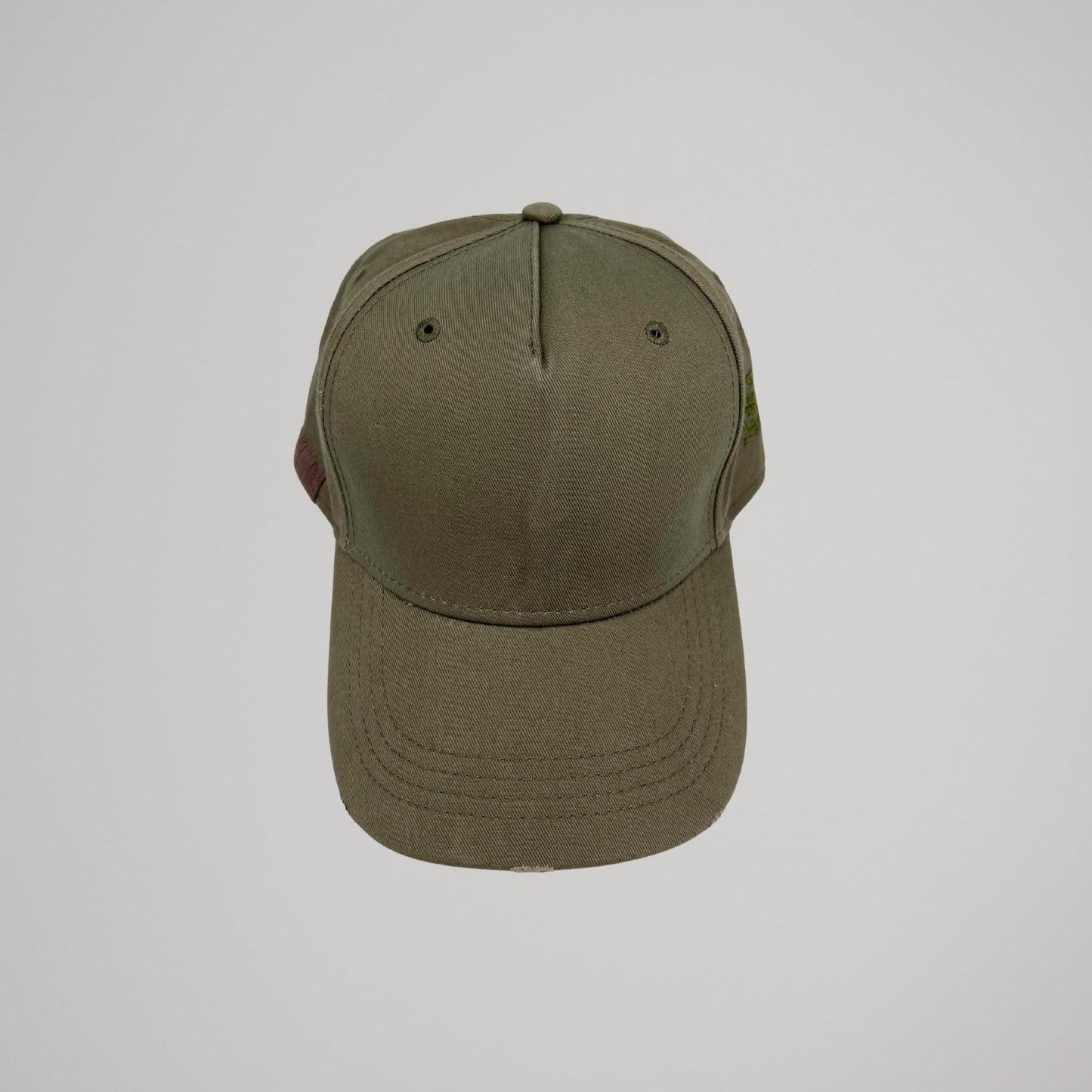 Cappellino Verde Ricamo Marrone