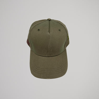 Cappellino Verde Ricamo Marrone