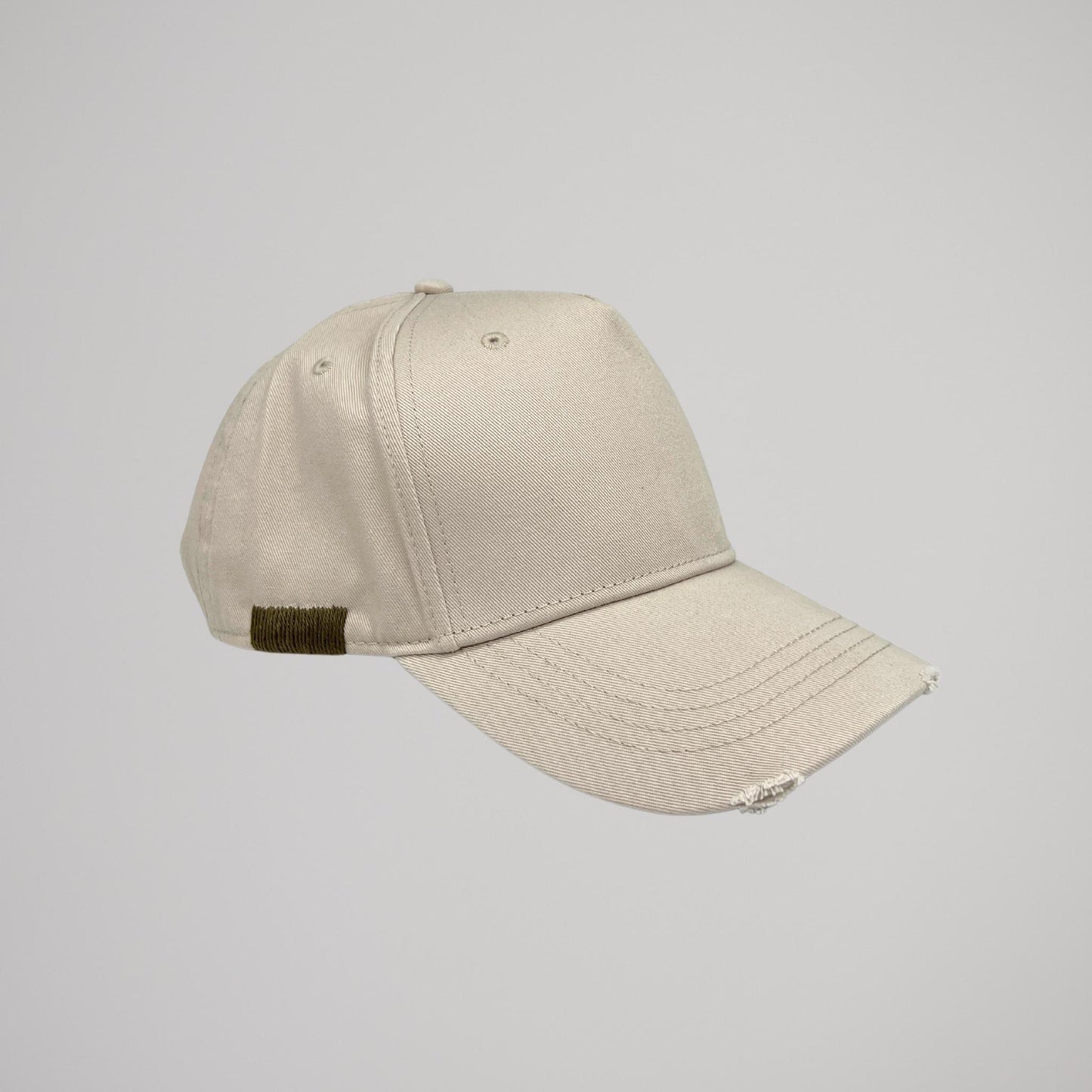 Cappellino Beige Ricamo Verde