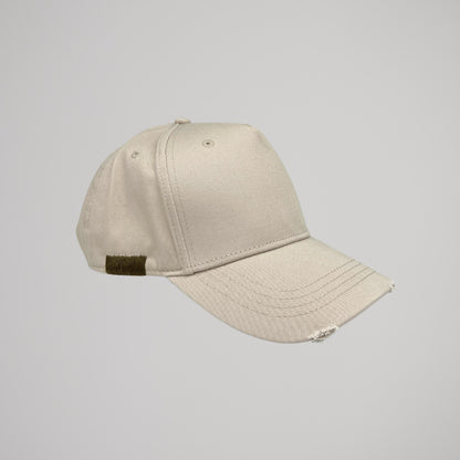 Cappellino Beige Ricamo Verde