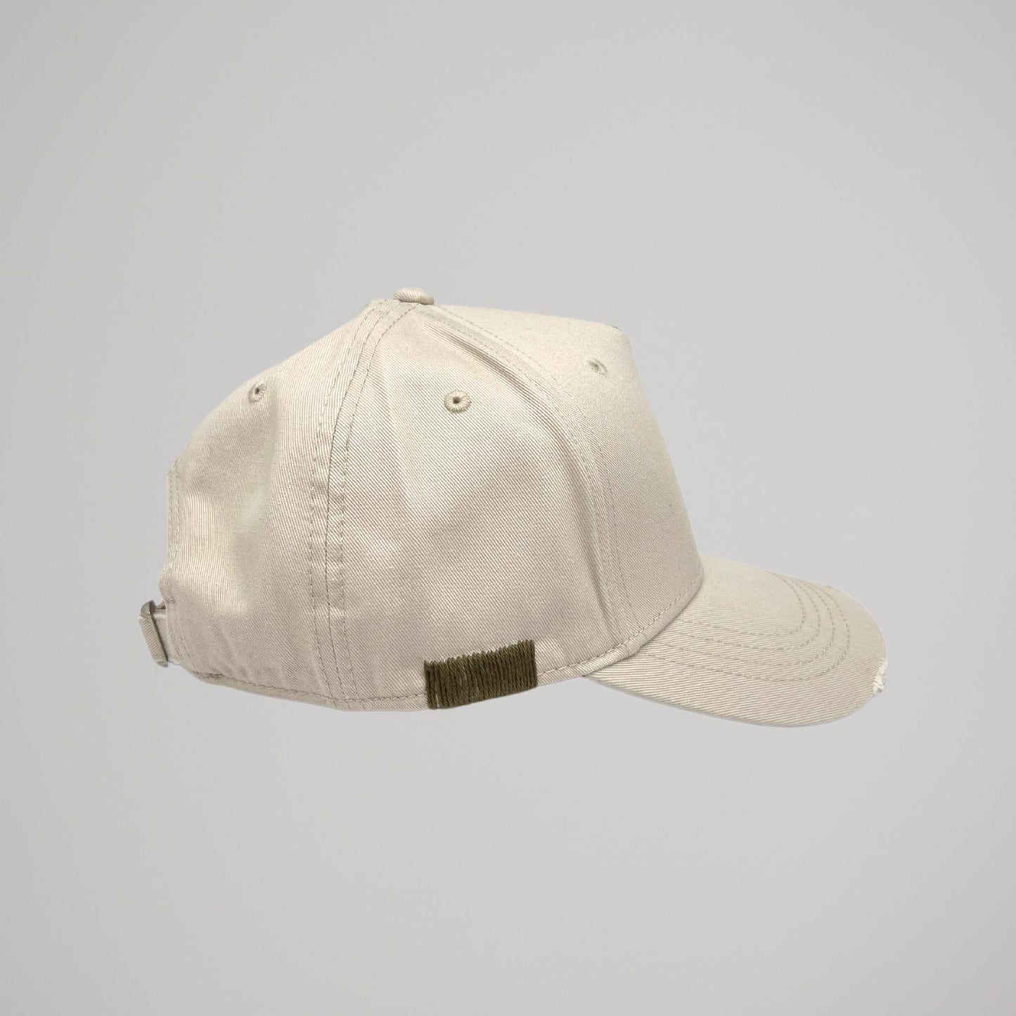 Cappellino Beige Ricamo Verde
