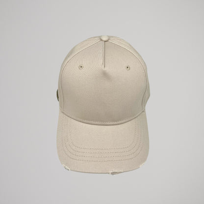 Cappellino Beige Ricamo Verde