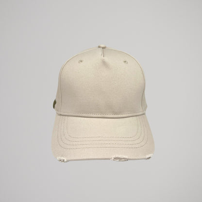 Cappellino Beige Ricamo Verde