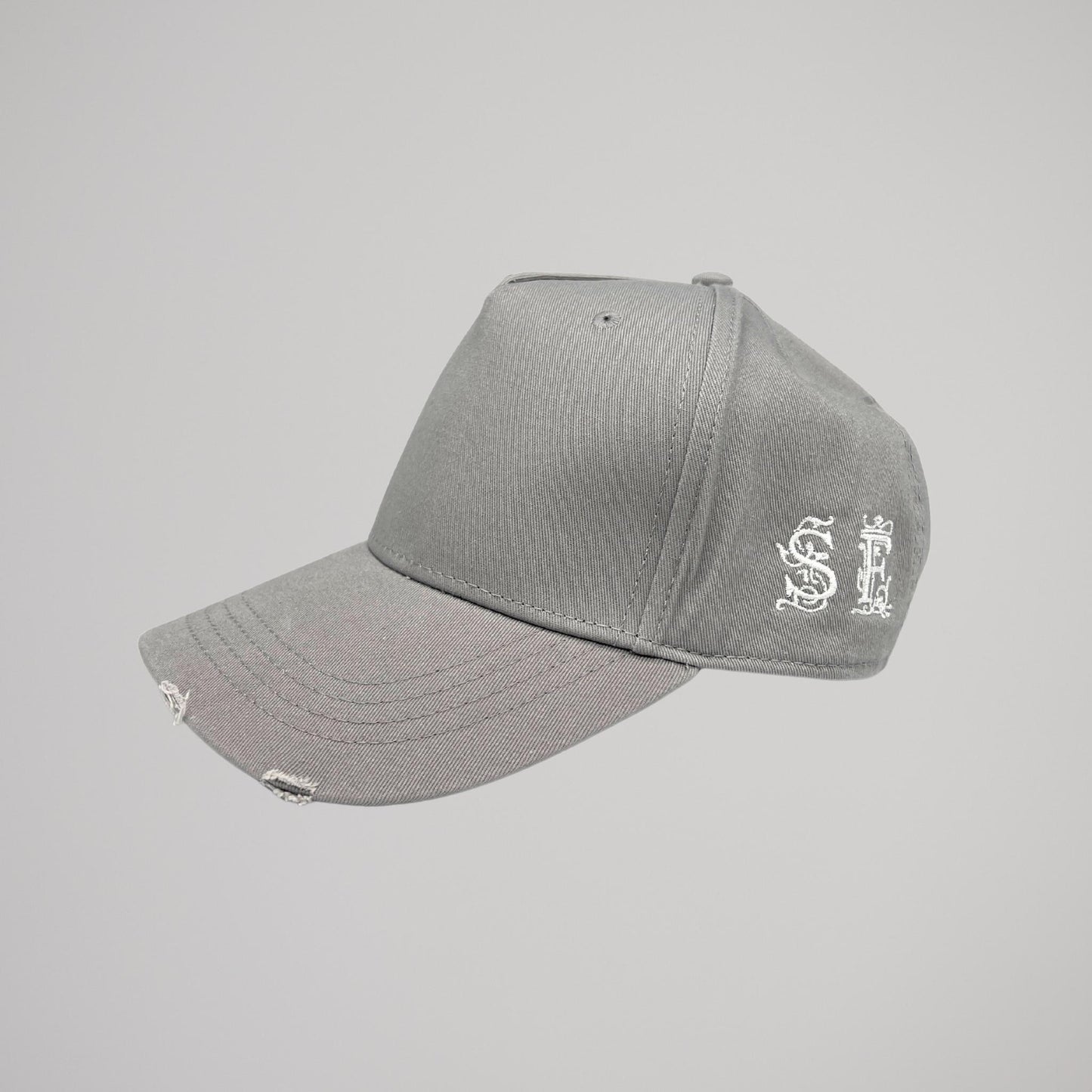 Cappellino Grigio Ricamo Blu