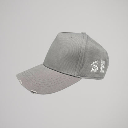 Cappellino Grigio Ricamo Blu