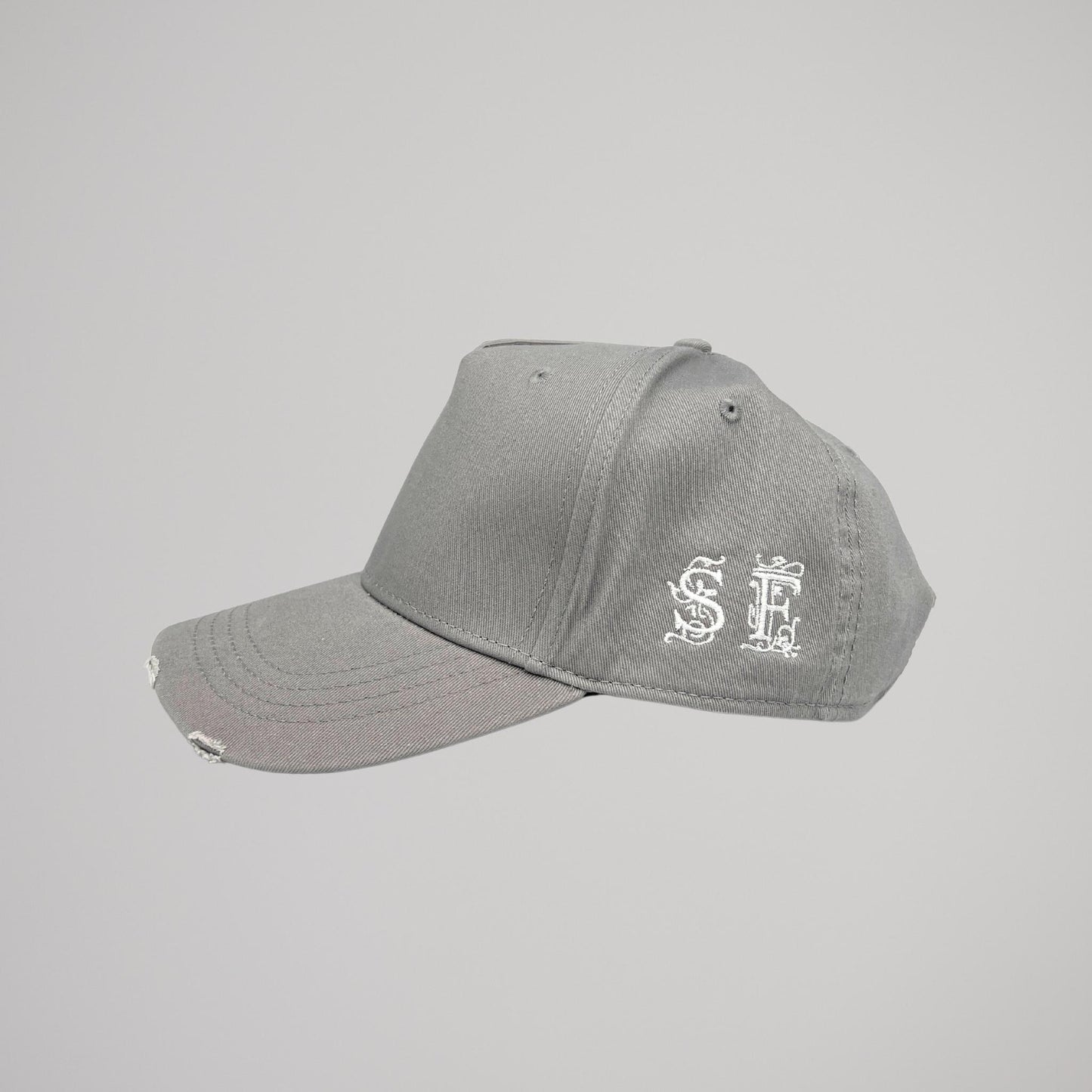 Cappellino Grigio Ricamo Blu